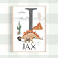 Pip+Phee Jurassic Dinosaur Name Art Print