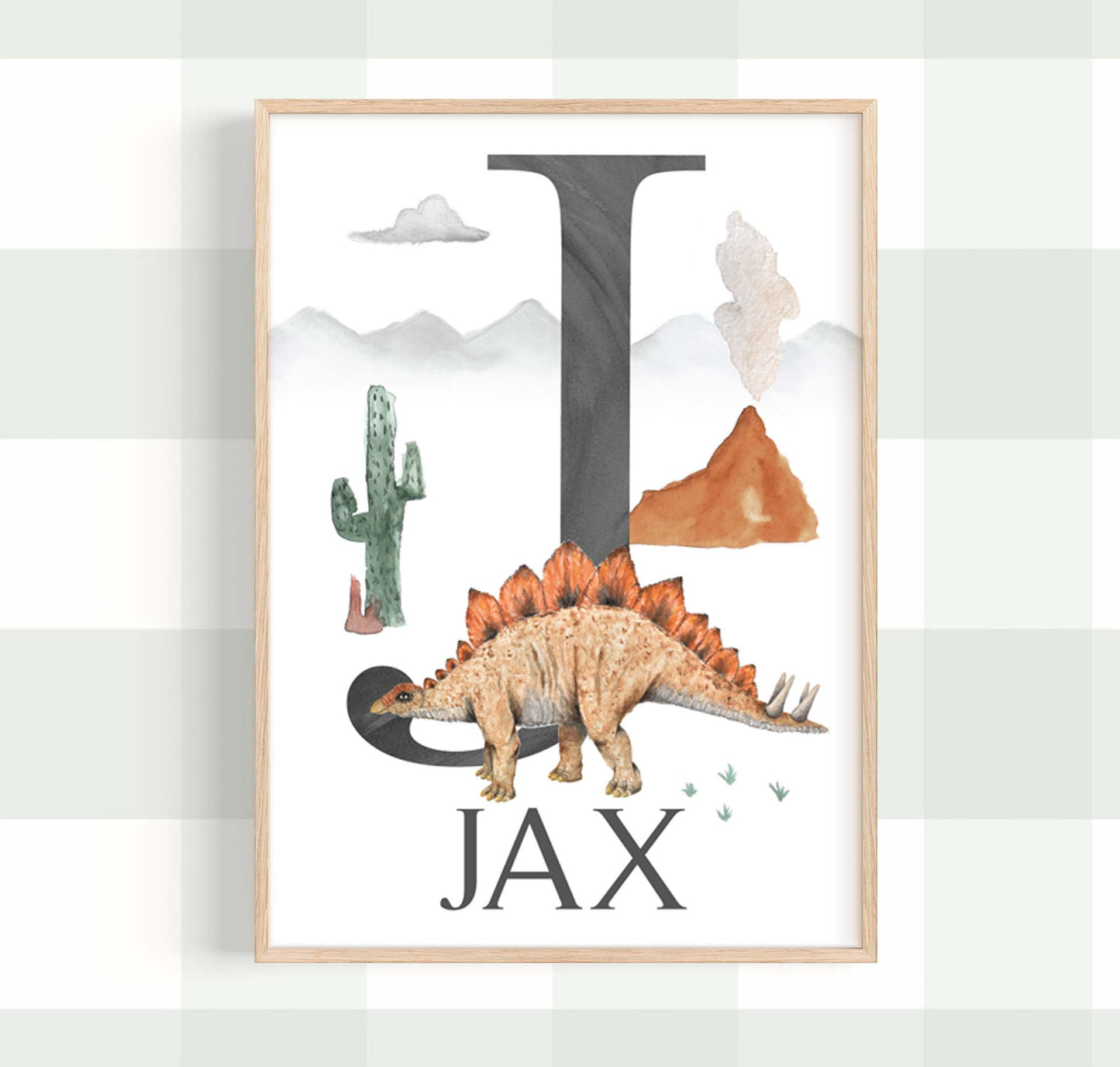 Pip+Phee Jurassic Dinosaur Name Art Print