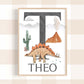 Pip+Phee Jurassic Dinosaur Name Art Print