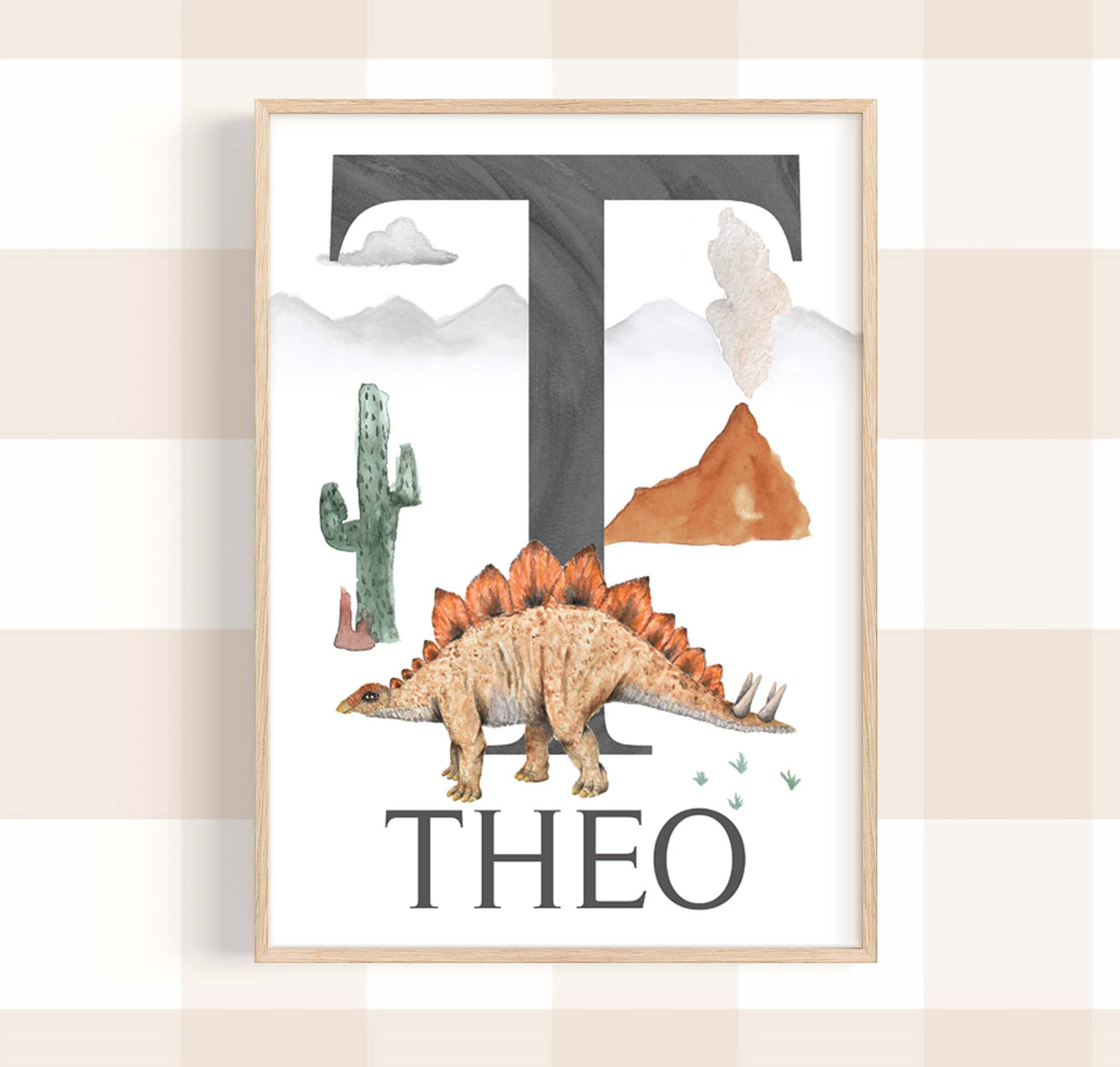 Pip+Phee Jurassic Dinosaur Name Art Print