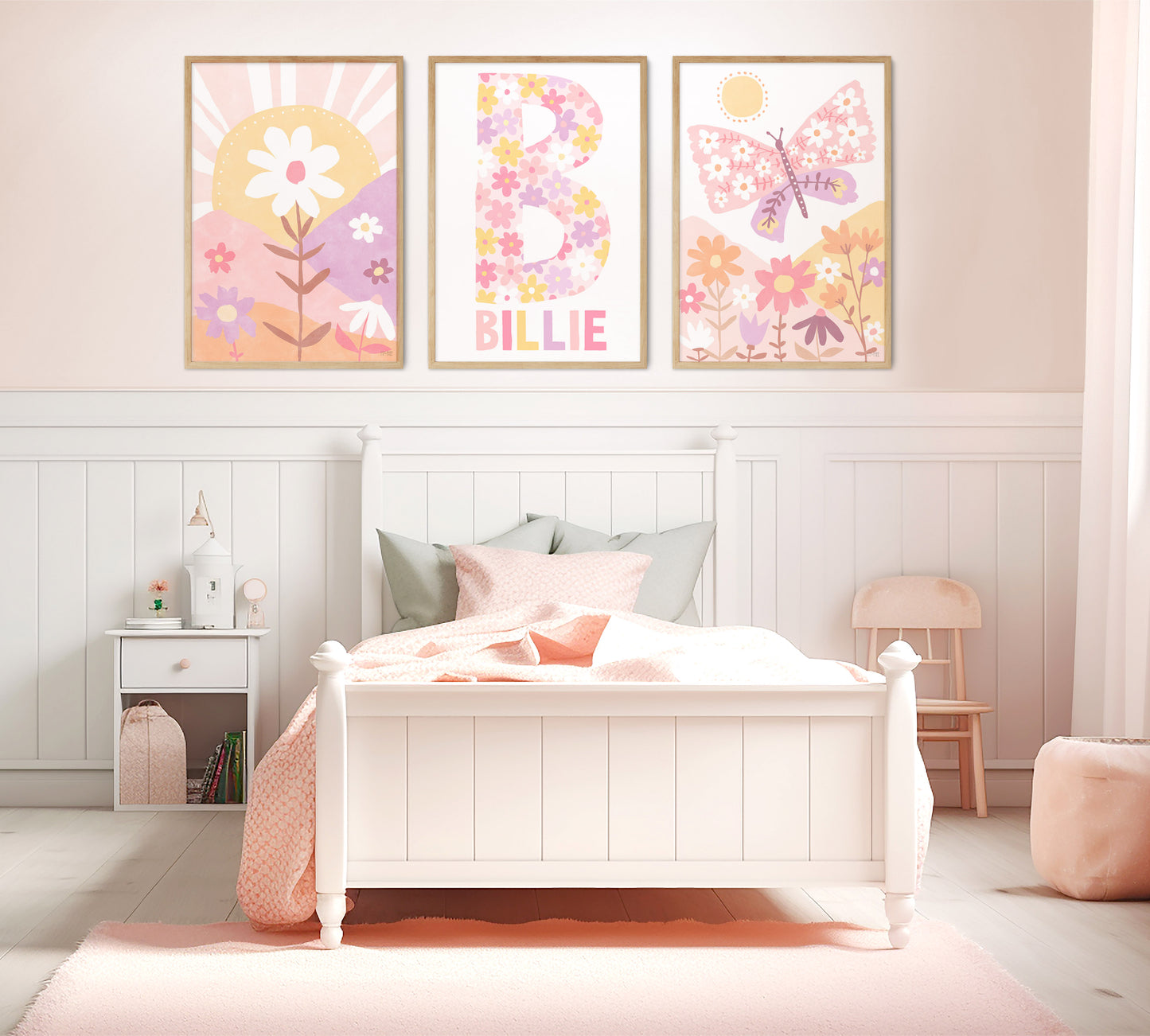 Pip+Phee Daisy Fields Art Print Collection - Pastel Colourway - Set of 3