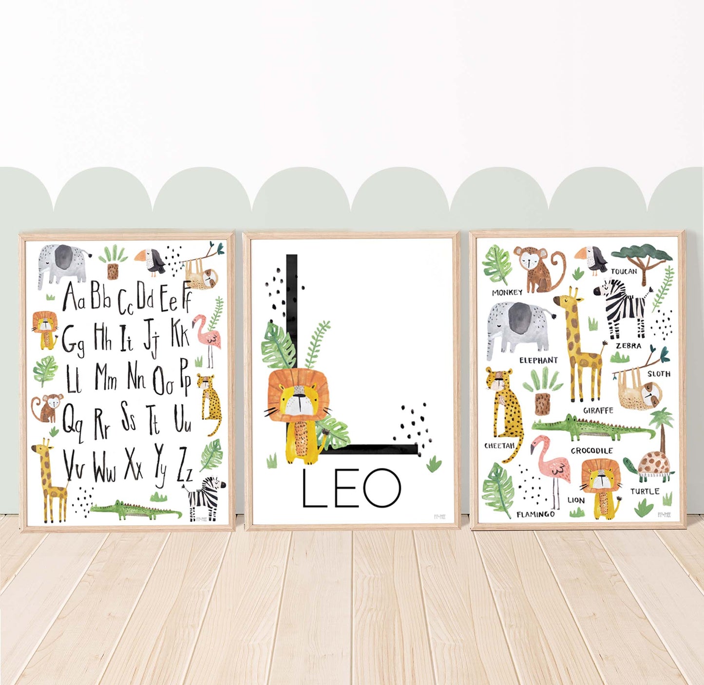 Pip+Phee Jungle Safari Alphabet Art Print
