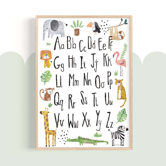 Pip+Phee Jungle Safari Alphabet Art Print