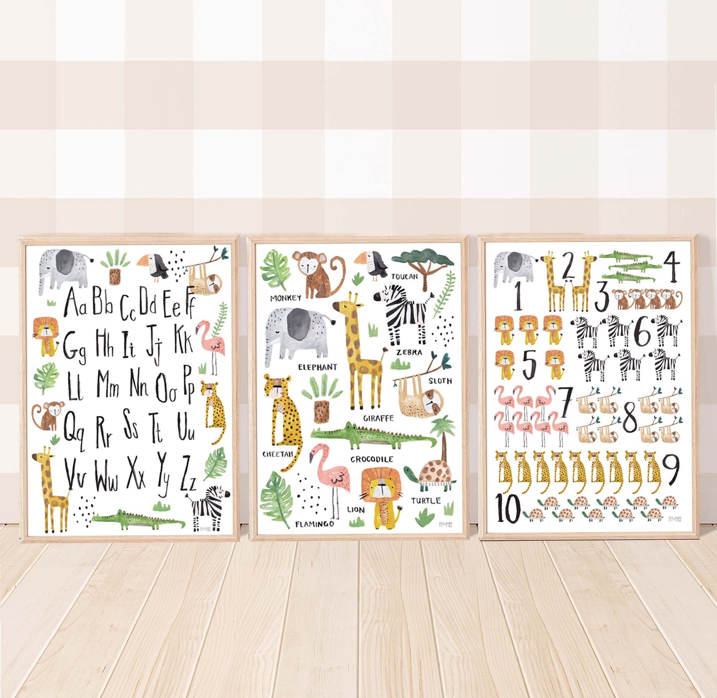 Pip+Phee Jungle Safari Alphabet Art Print