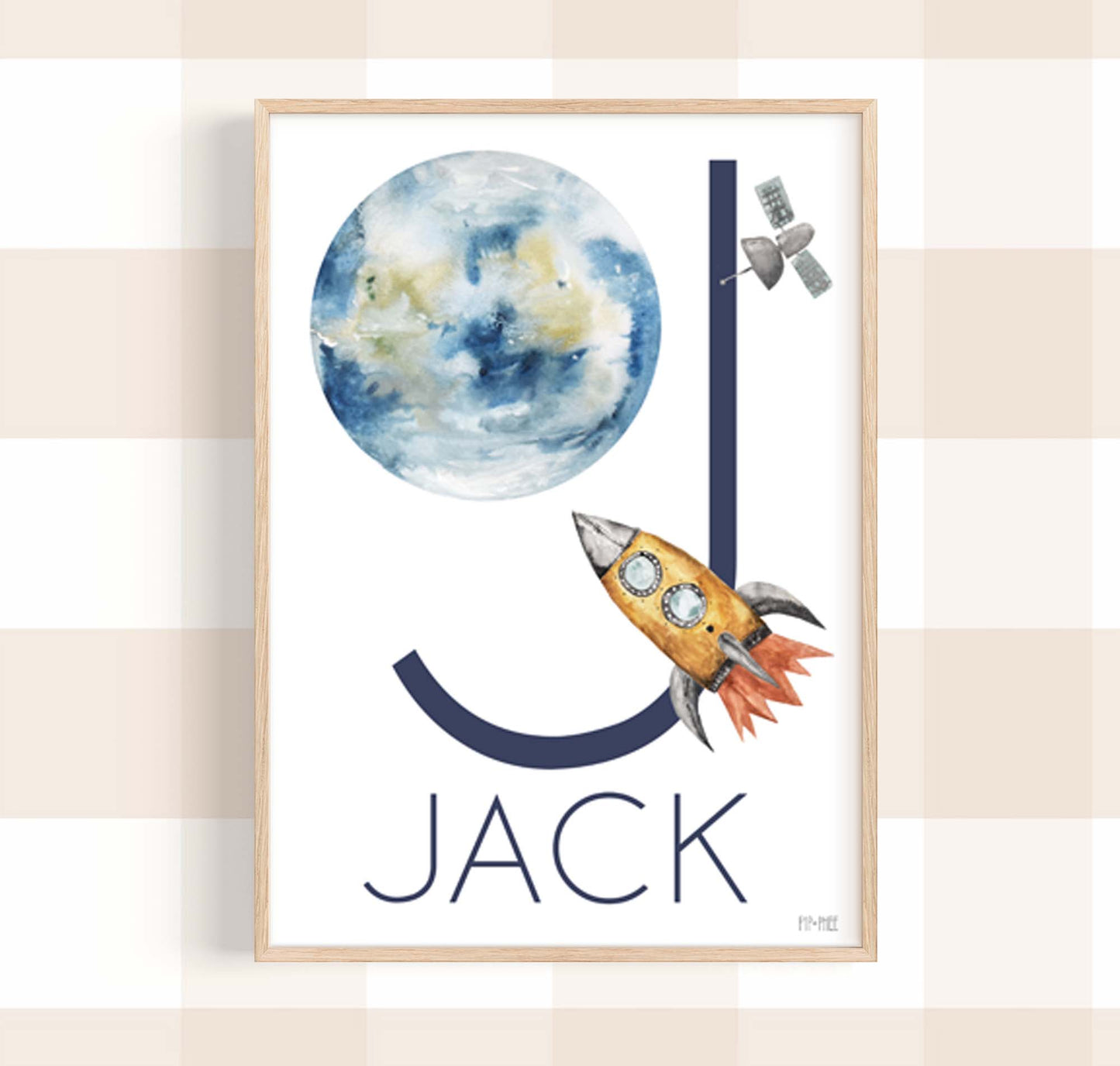 Pip+Phee Personalised Space Name Art Print