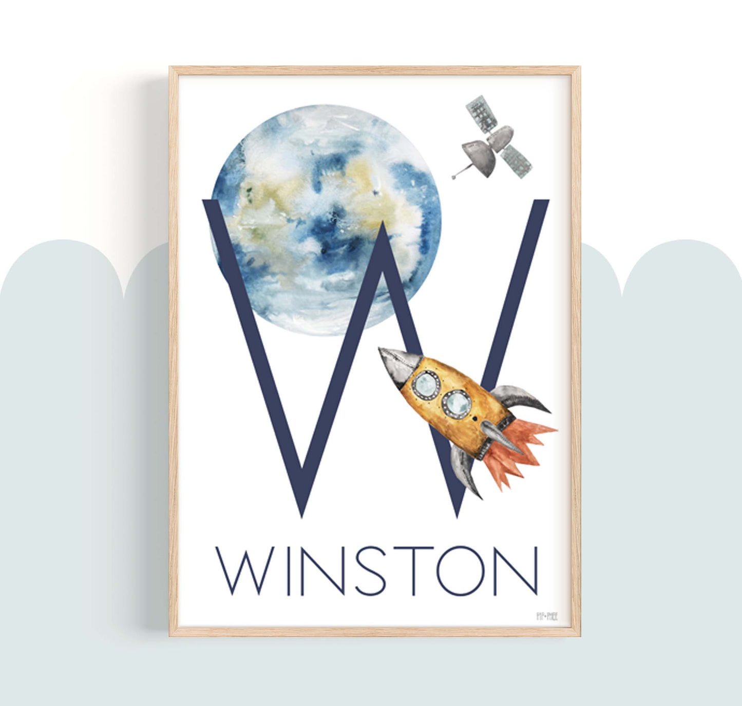 Pip+Phee Personalised Space Name Art Print