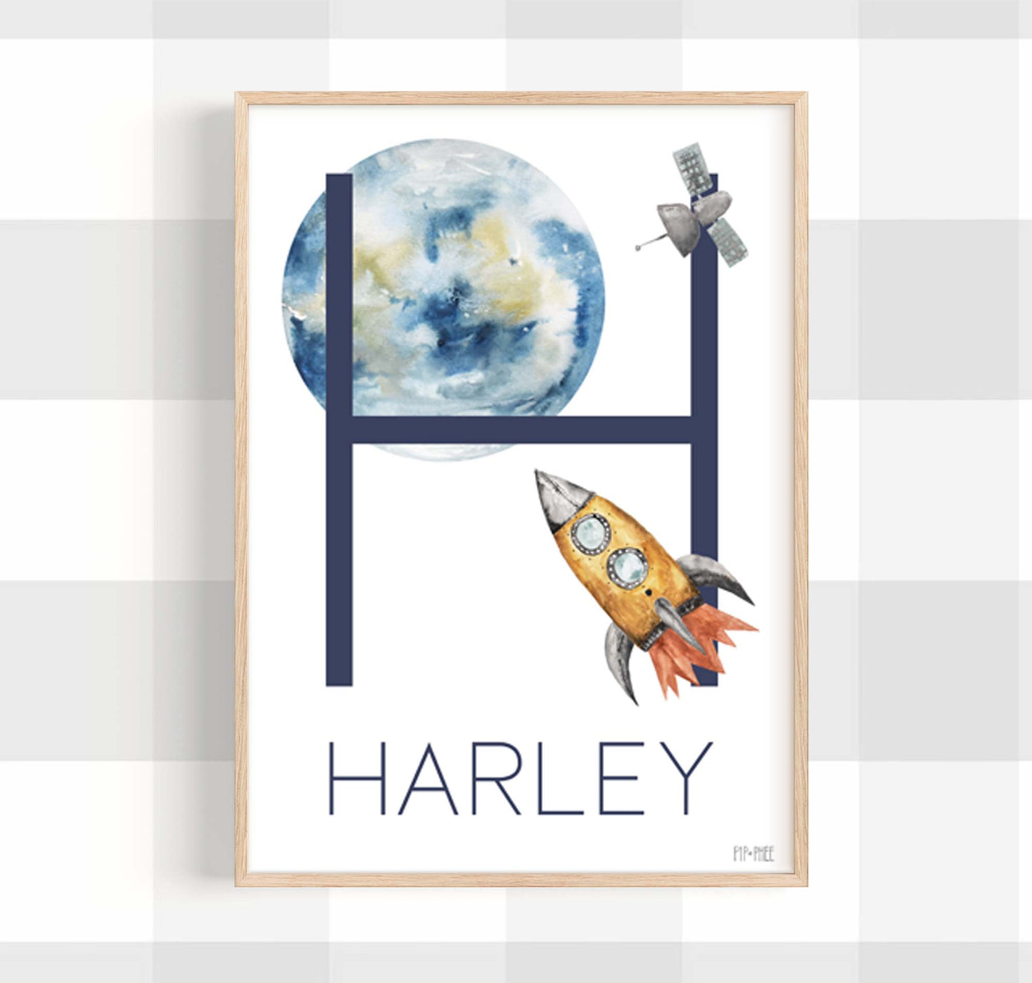 Pip+Phee Personalised Space Name Art Print