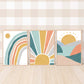 Pip+Phee Sunny Days Sunburst Art Print - Teal & Rust