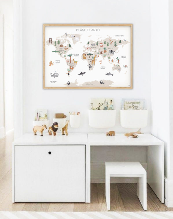 Pip+Phee Planet Earth Art Print - White