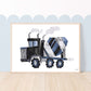 Pip+Phee Blue Construction Truck Art Print - Landscape