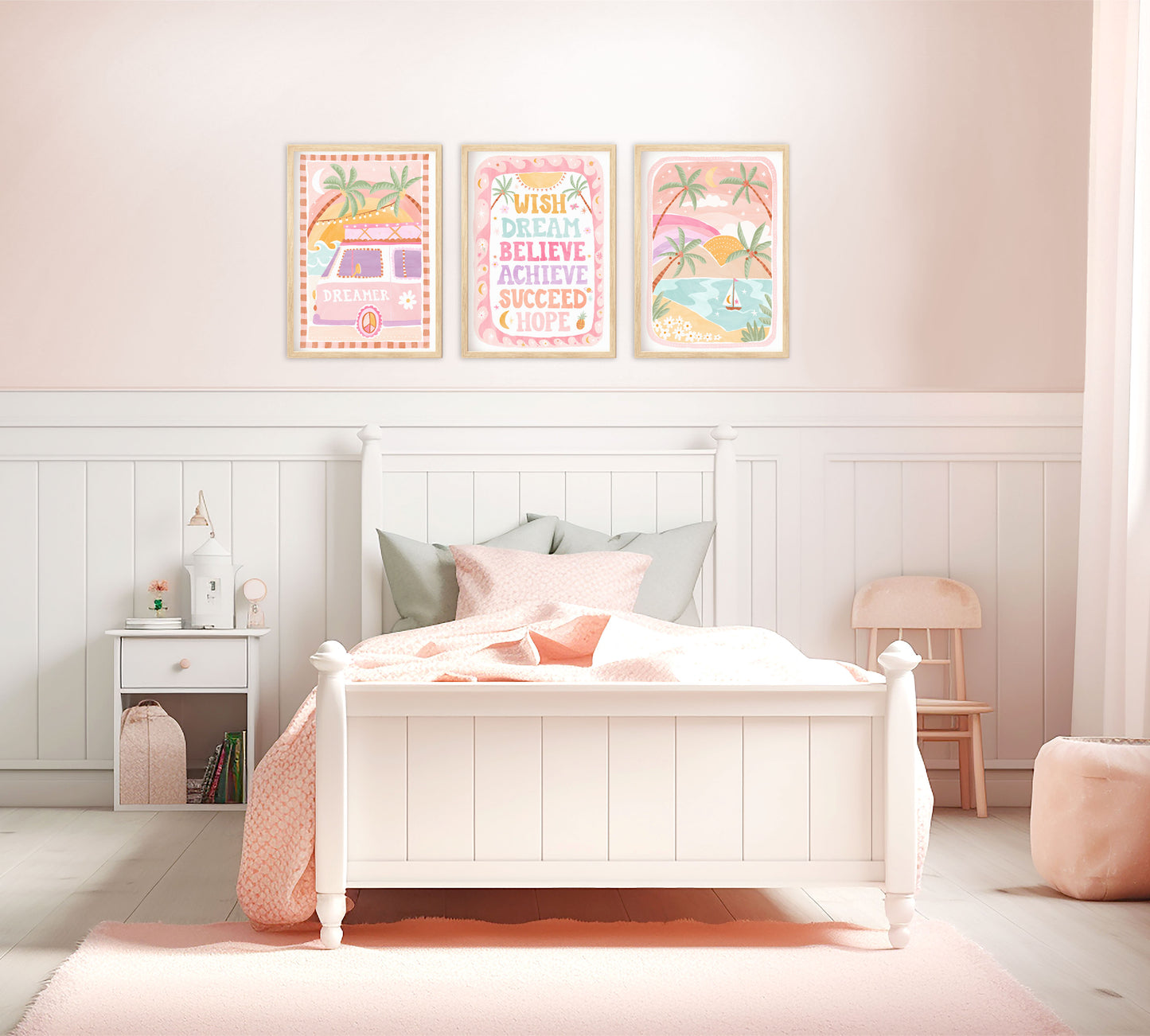 Pip+Phee Coastal Dreamer Positive Affirmation Quote Art Print - Dusty Pastel