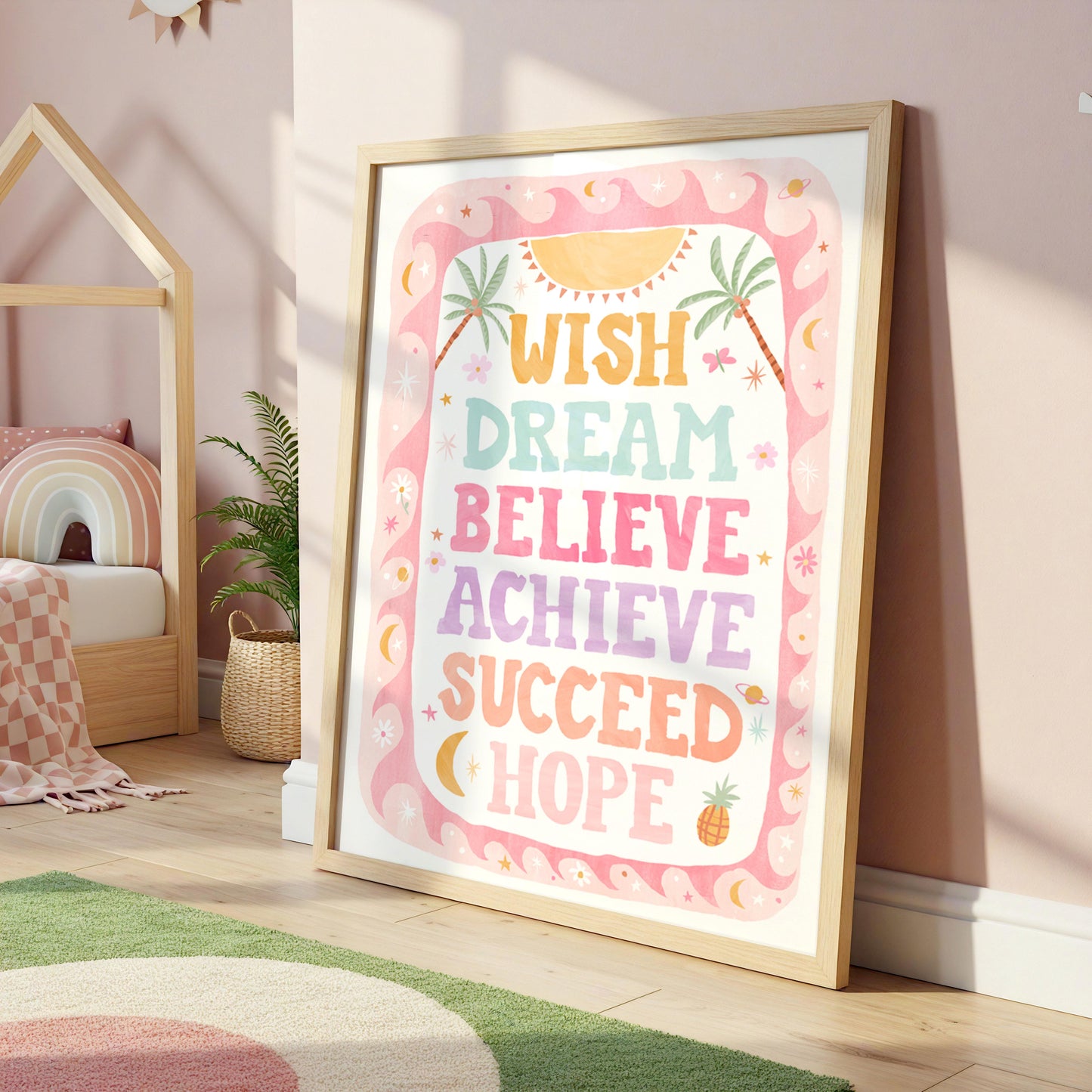 Pip+Phee Coastal Dreamer Positive Affirmation Quote Art Print - Dusty Pastel