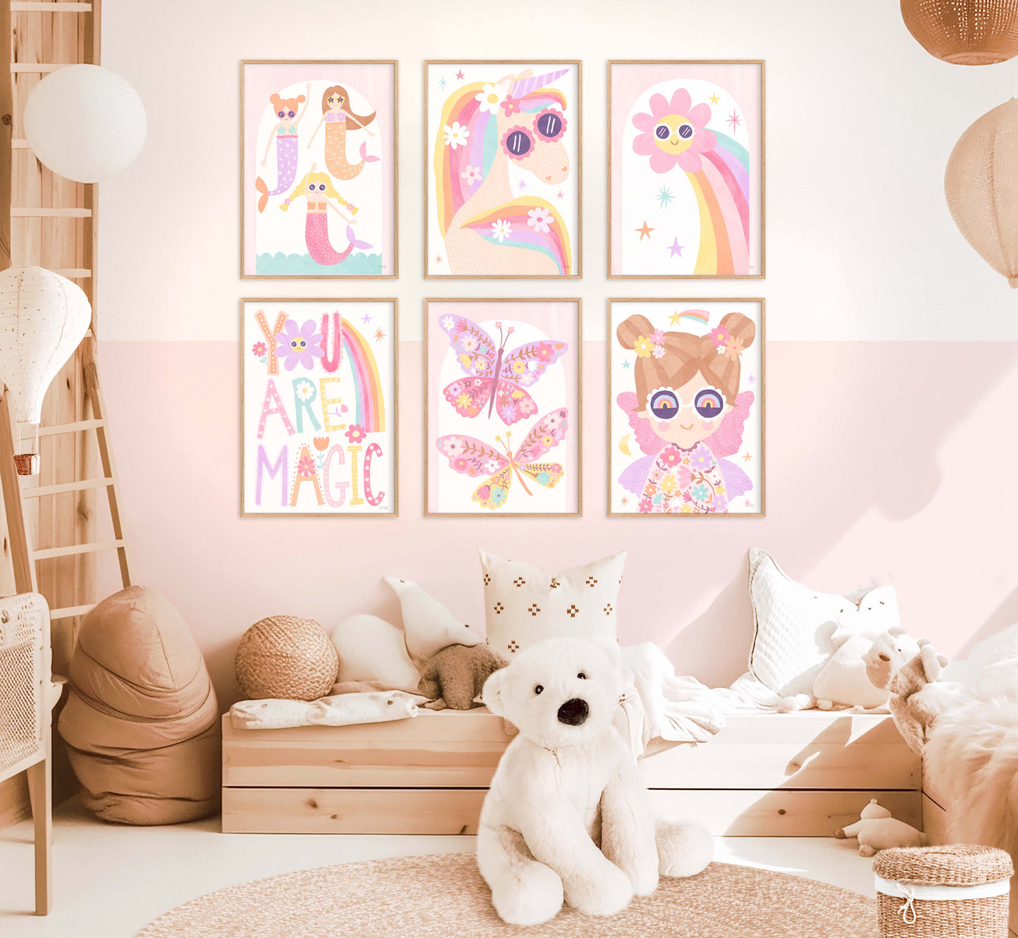 Pip+Phee Daisy Magic Butterflies Art Print - Pastel