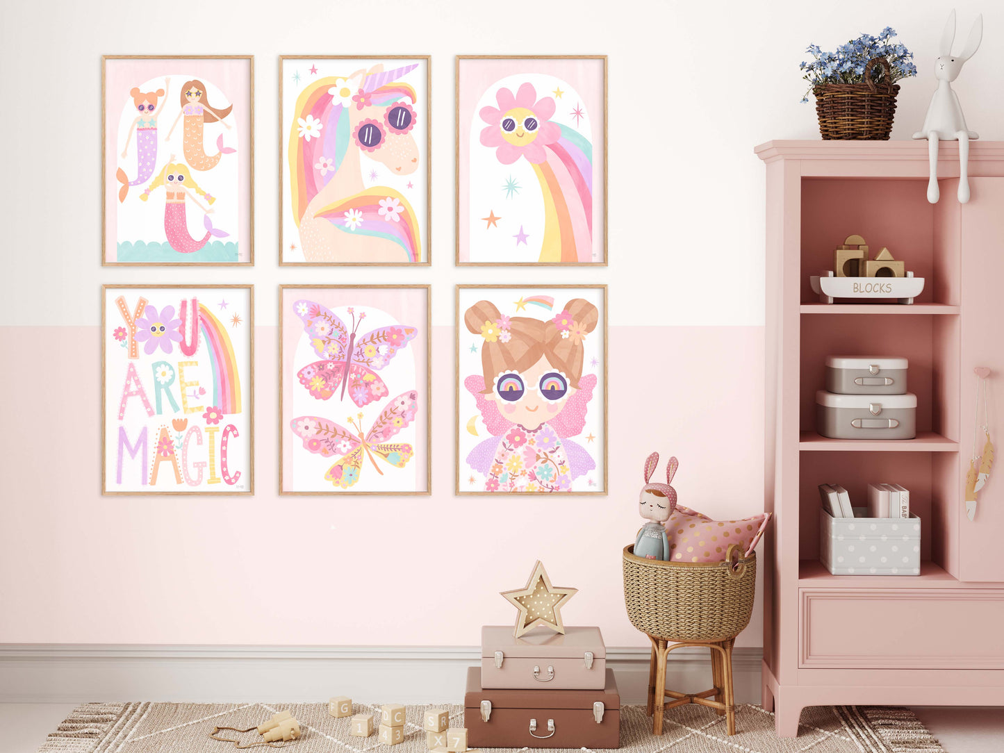 Pip+Phee Daisy Magic Butterflies Art Print - Pastel