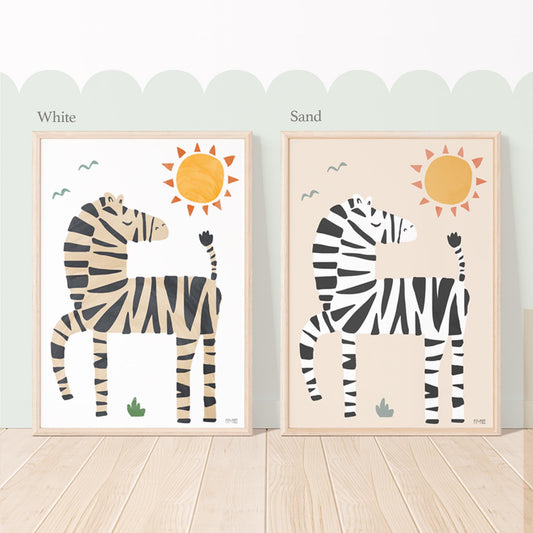 Pip+Phee Jungle Club Zebra Art Print