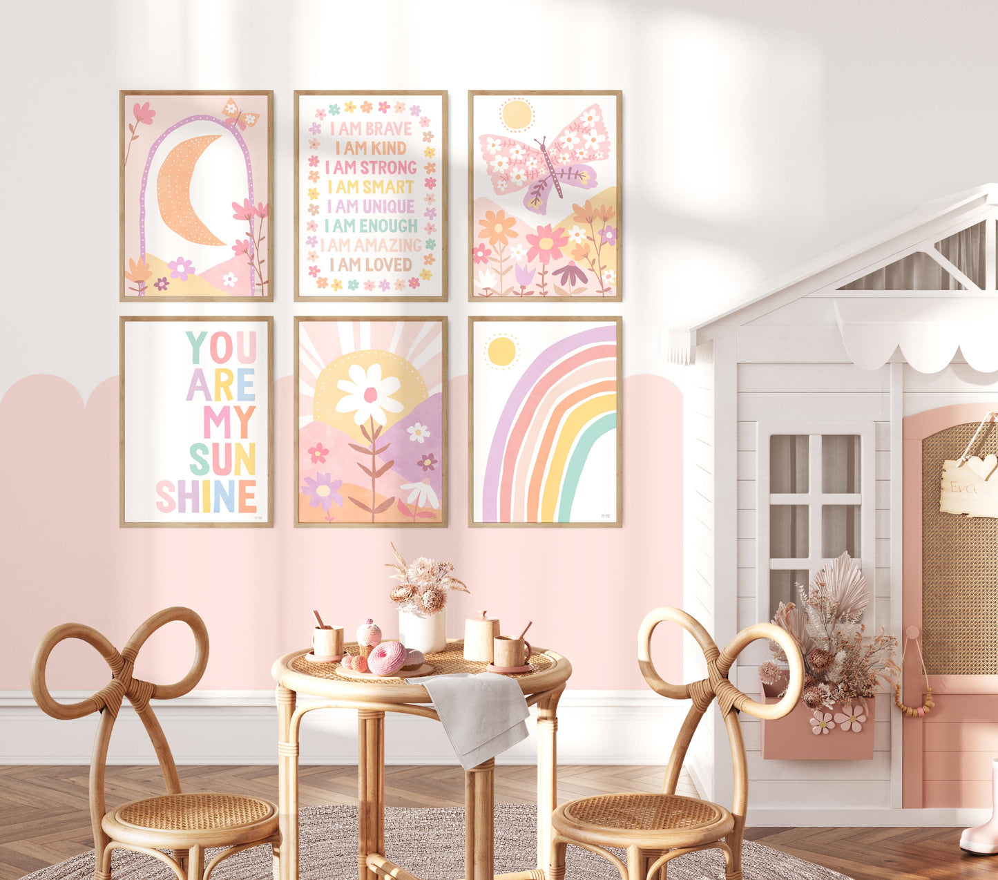 Pip+Phee You Are... Brave, Loved, Positive Affirmation Quote Art Print - Pastels