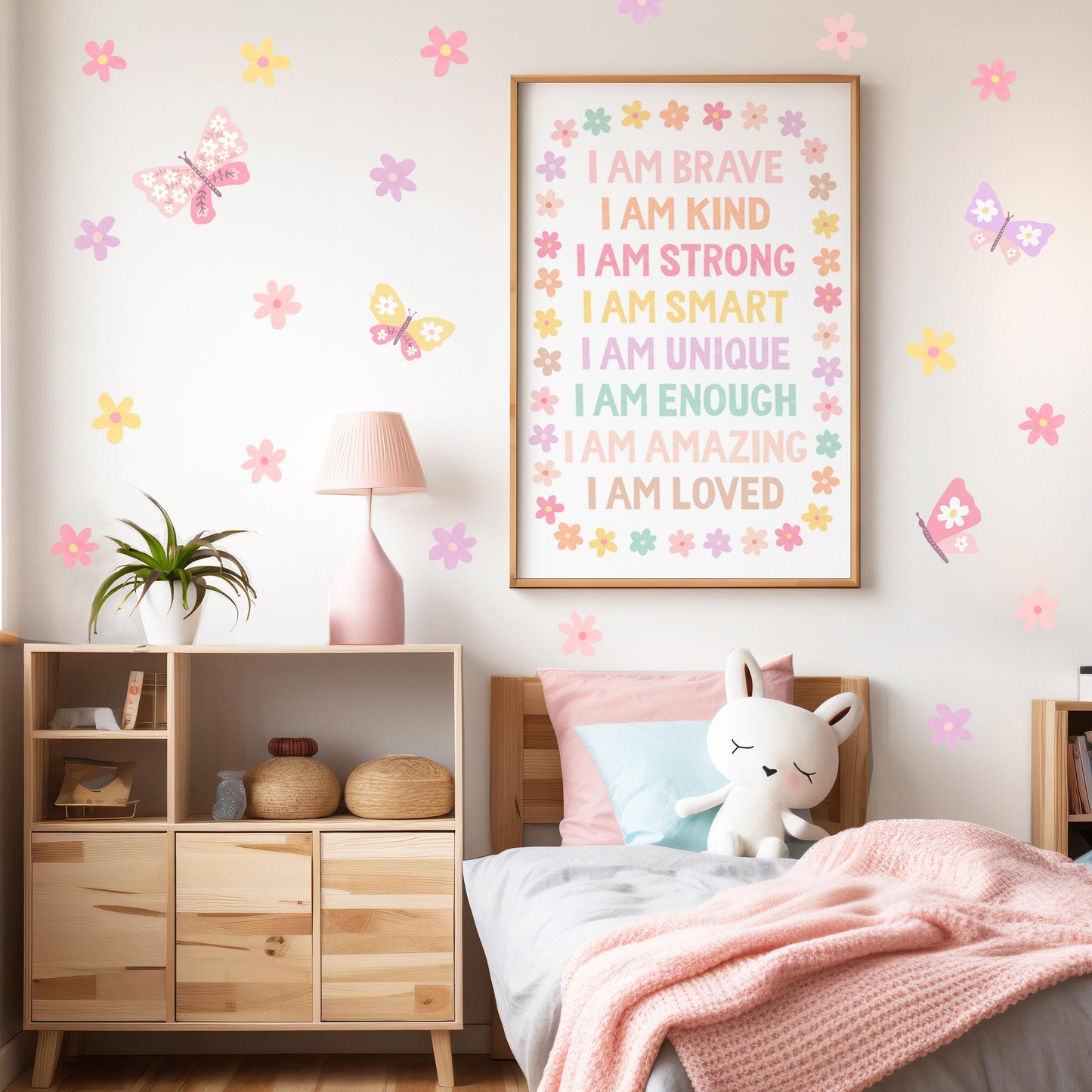 Pip+Phee You Are... Brave, Loved, Positive Affirmation Quote Art Print - Pastels