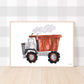 Pip+Phee Rust Construction Truck Art Print - Landscape