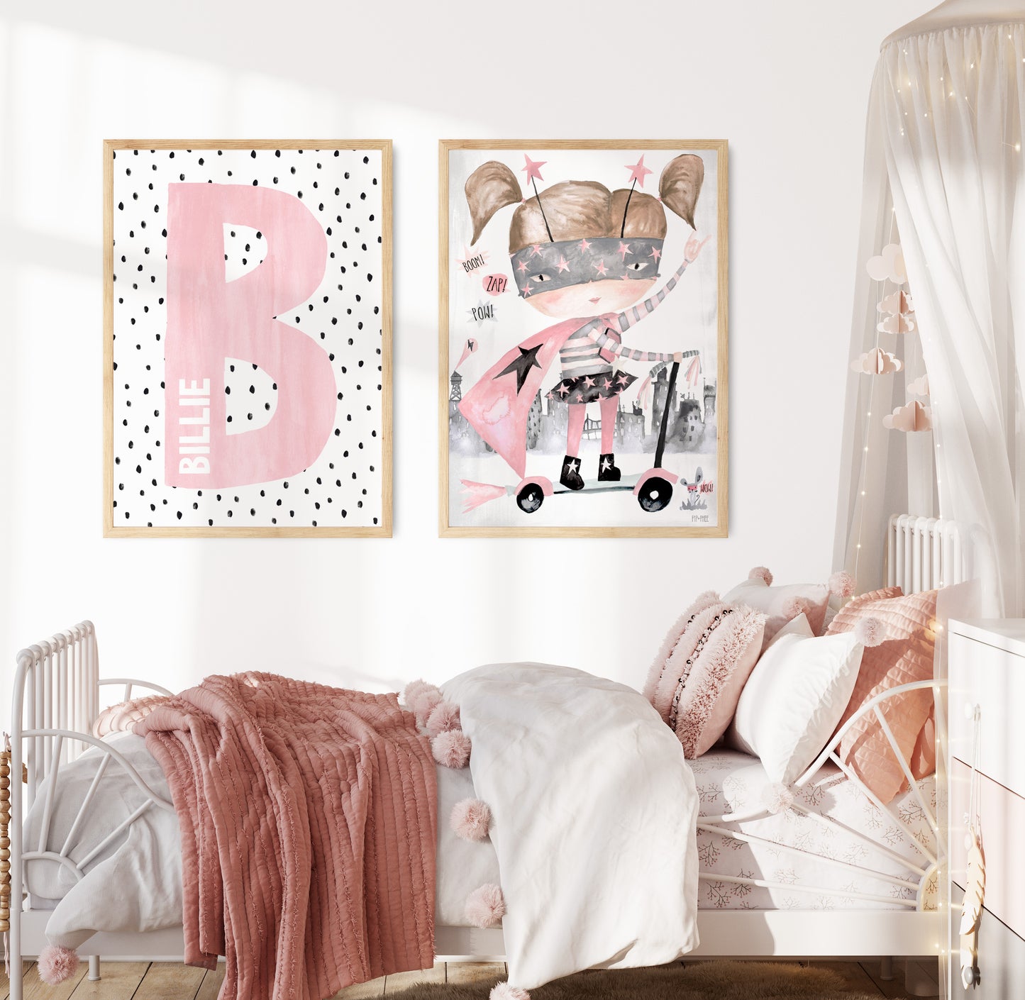 Pip+Phee Supergirl hero Art Print