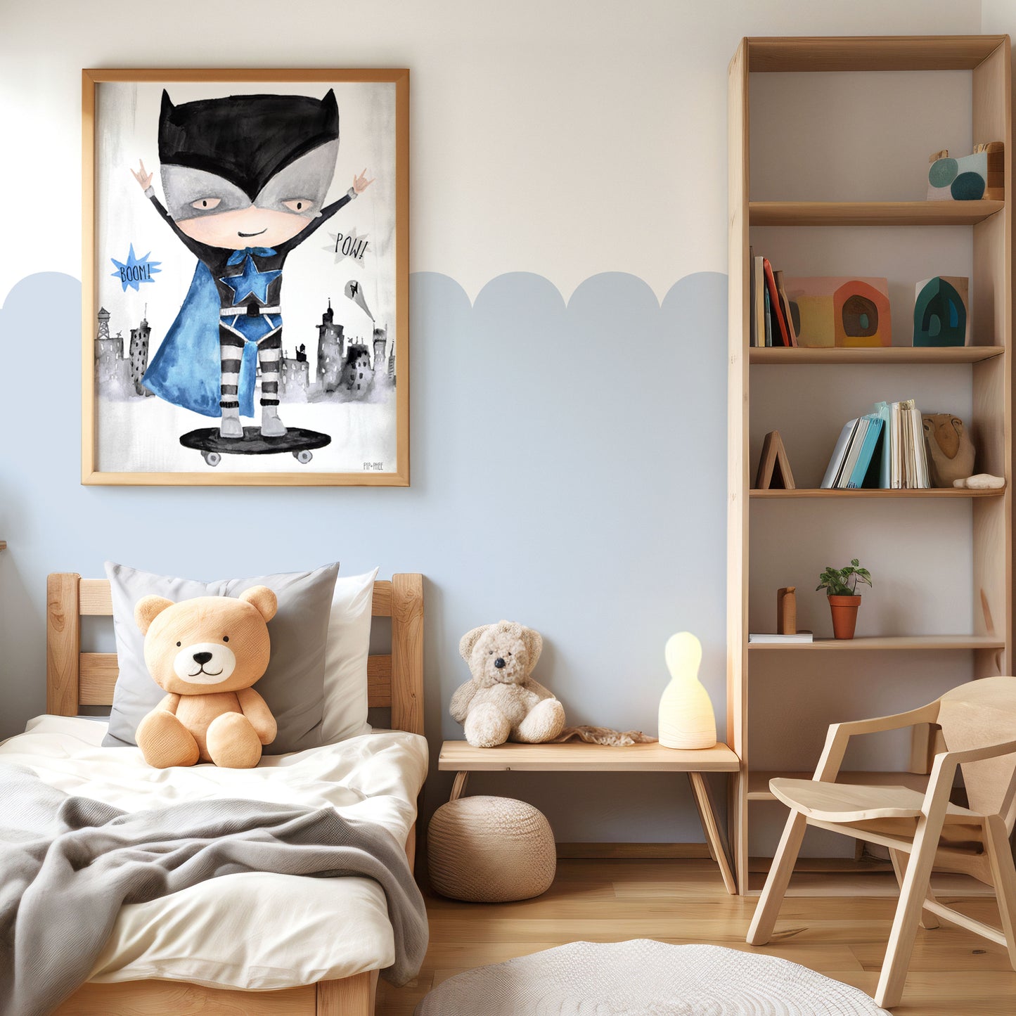 Pip+Phee Superdude Skater Art Print