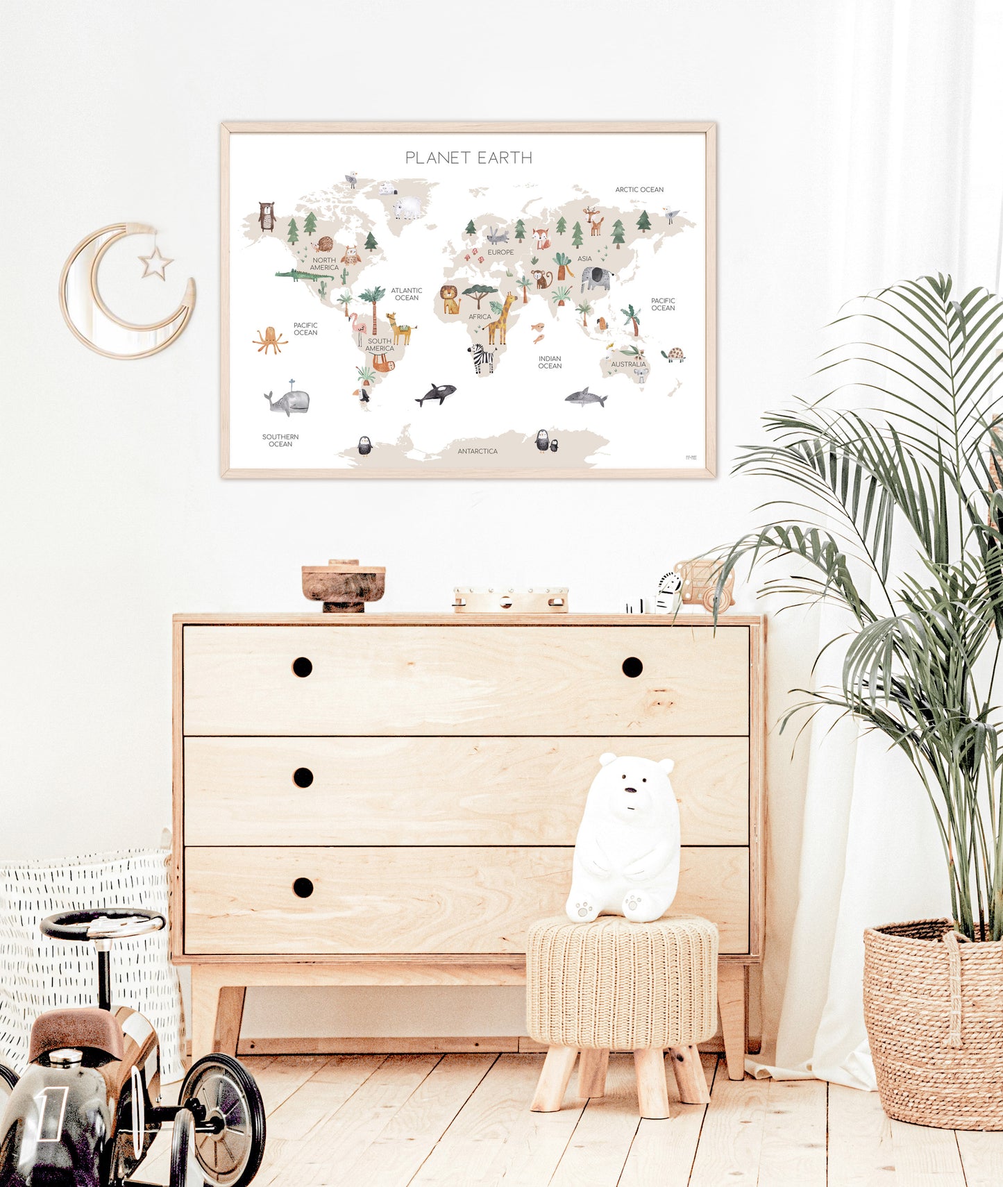 Pip+Phee Planet Earth Art Print - White
