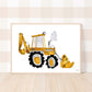 Pip+Phee Yellow Digger Construction Truck Art Print - Landscape