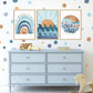 Pip+Phee Spot Fabric Wall Decals - Reusable - Beach Blues colours