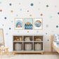 Pip+Phee Spot Fabric Wall Decals - Reusable - Beach Blues colours