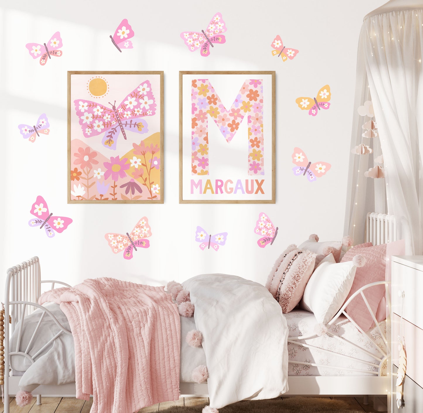 Pip+Phee Personalised Daisy Name Art Print - Bright