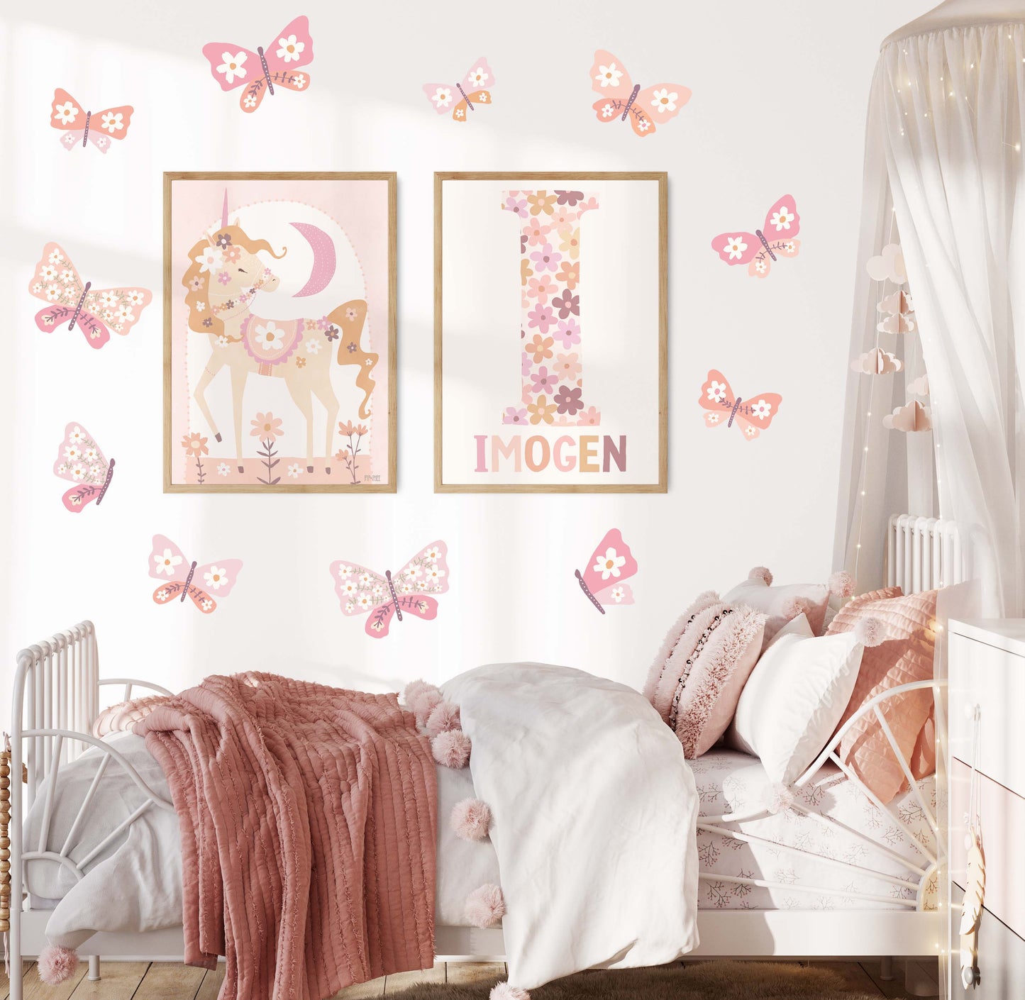 Pip+Phee Daisy Unicorn Art Print - Dusty