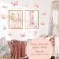 Pip+Phee Daisy Butterfly Fabric Wall Decals - Dusty Peach & Pink Colours