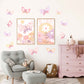 Pip+Phee Daisy Butterfly Fabric Wall Decals - Pastel Colours