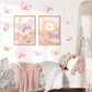 Pip+Phee Daisy Butterfly Fabric Wall Decals - Pastel Colours