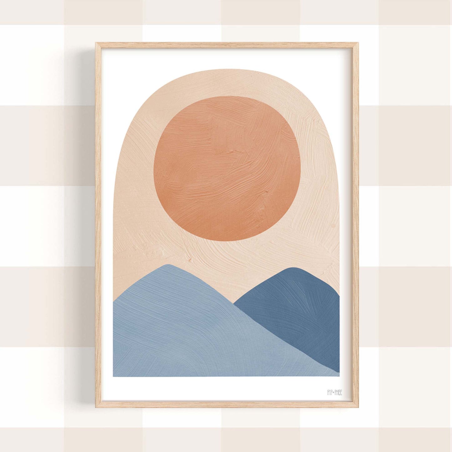 Pip+Phee Cactus Valley Sunny Mountain Art Print - Blue/Rust