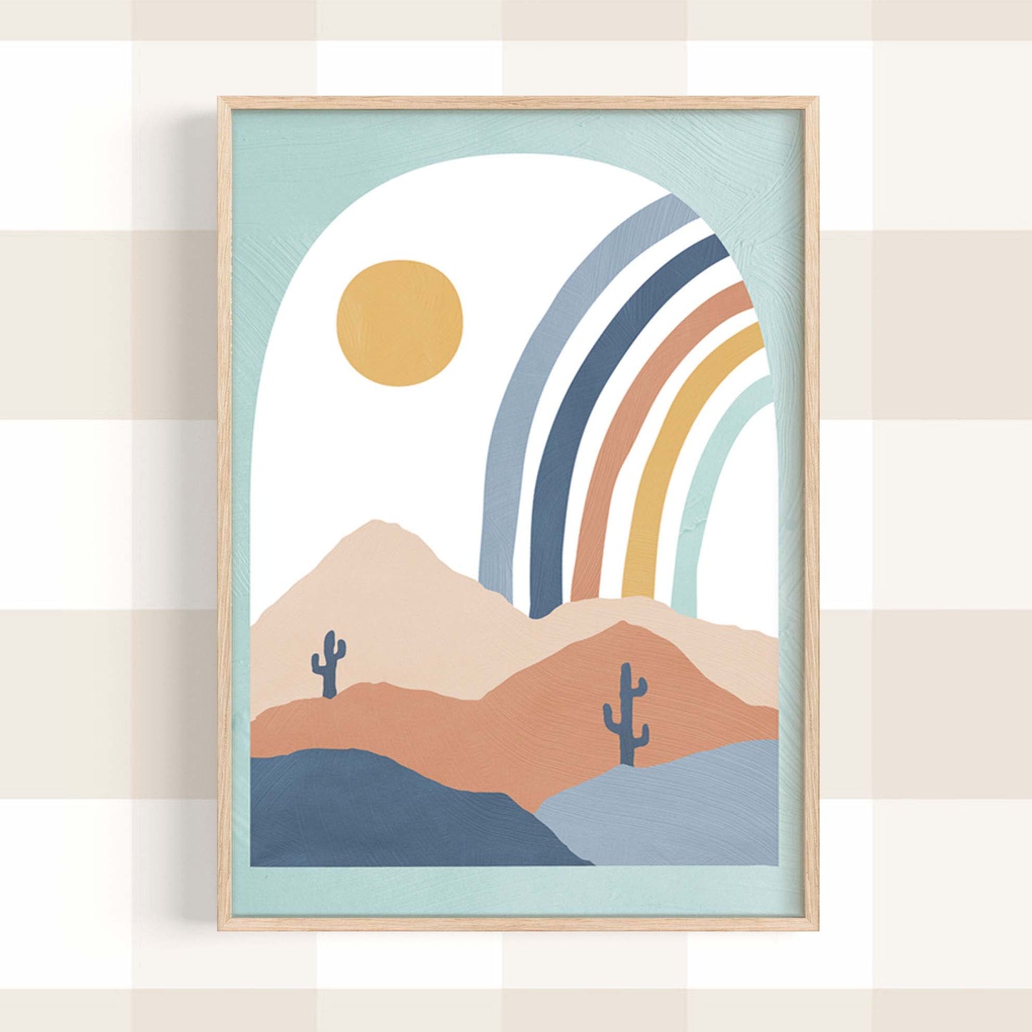 Pip+Phee Cactus Valley  Art Print - Blue/Rust