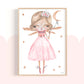 Pip+Phee Pink Luna Princess Fairy Art Print