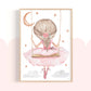 Pip+Phee Pink Luna Princess Swing Art Print