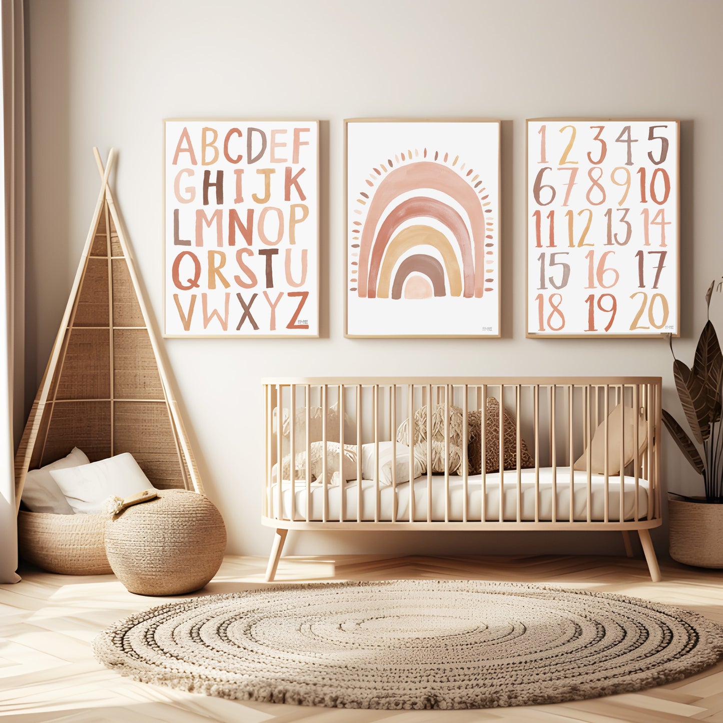 Pip+Phee Watercolour Rainbow Art Print - Rusty Sand