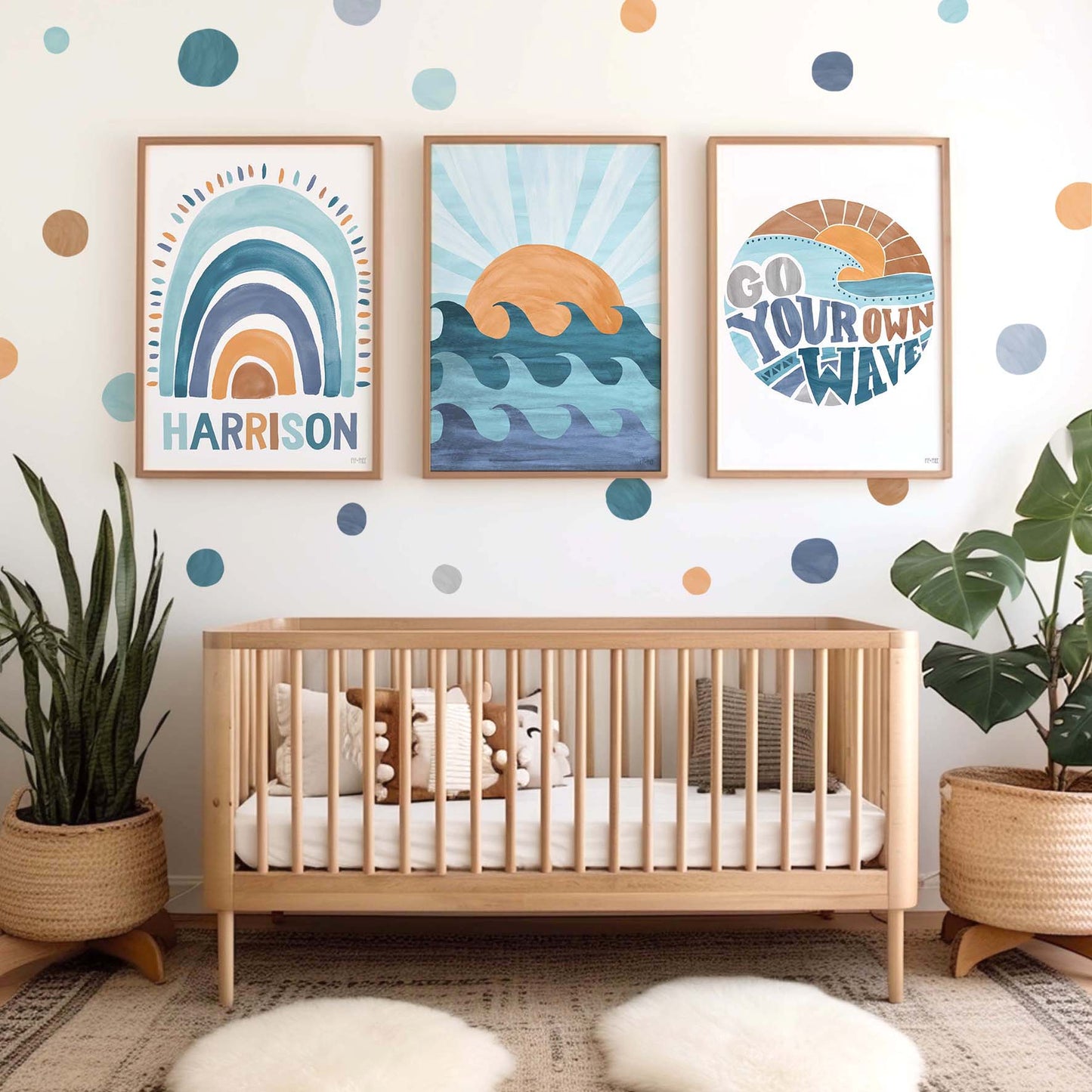 Pip+Phee Good Vibes Surf Sunset Art Print