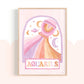 Pip+Phee Horoscope Zodiac Art Print - Aquarius - Pastel
