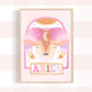Pip+Phee Horoscope Zodiac Art Print - Aries - Pastel