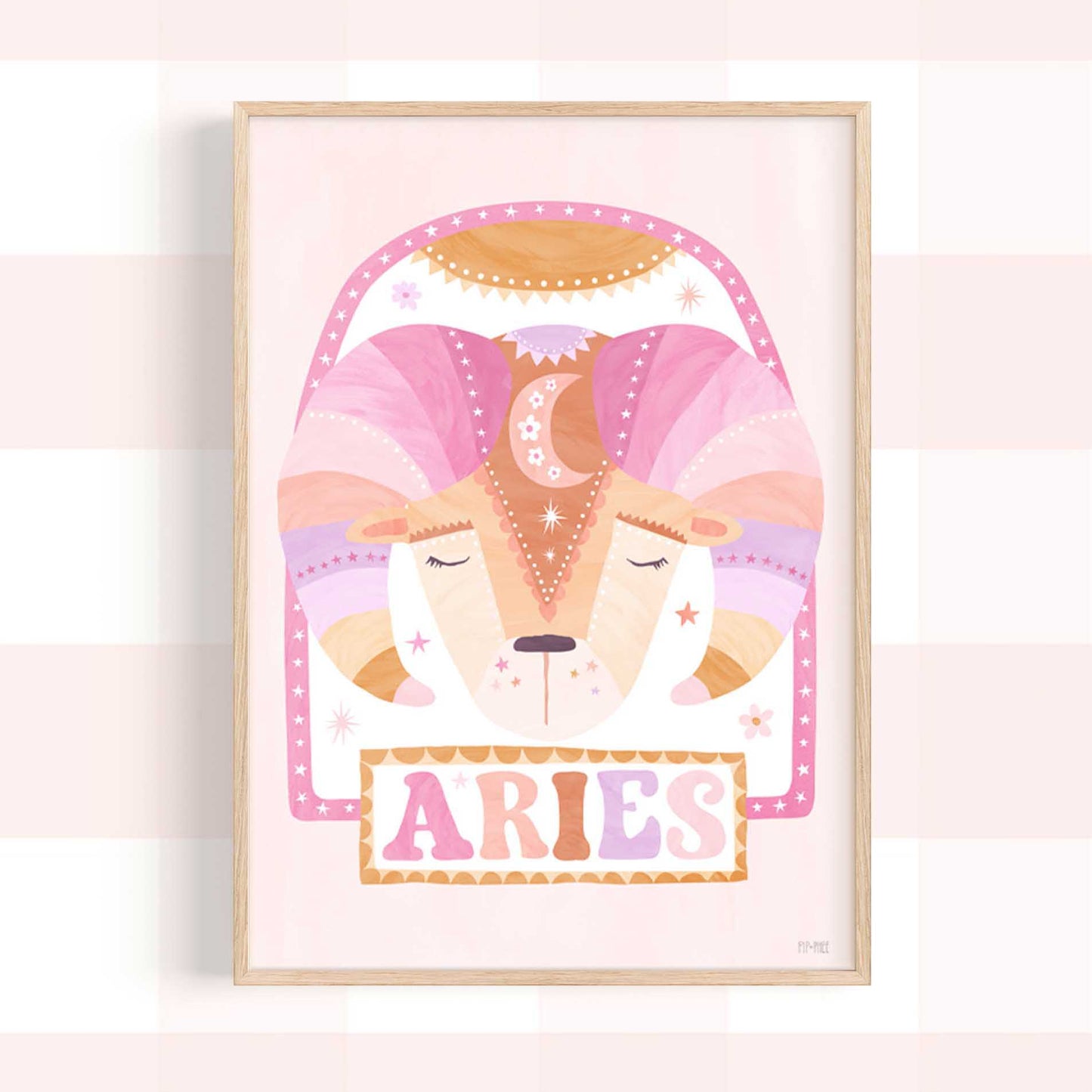 Pip+Phee Horoscope Zodiac Art Print - Aries - Pastel