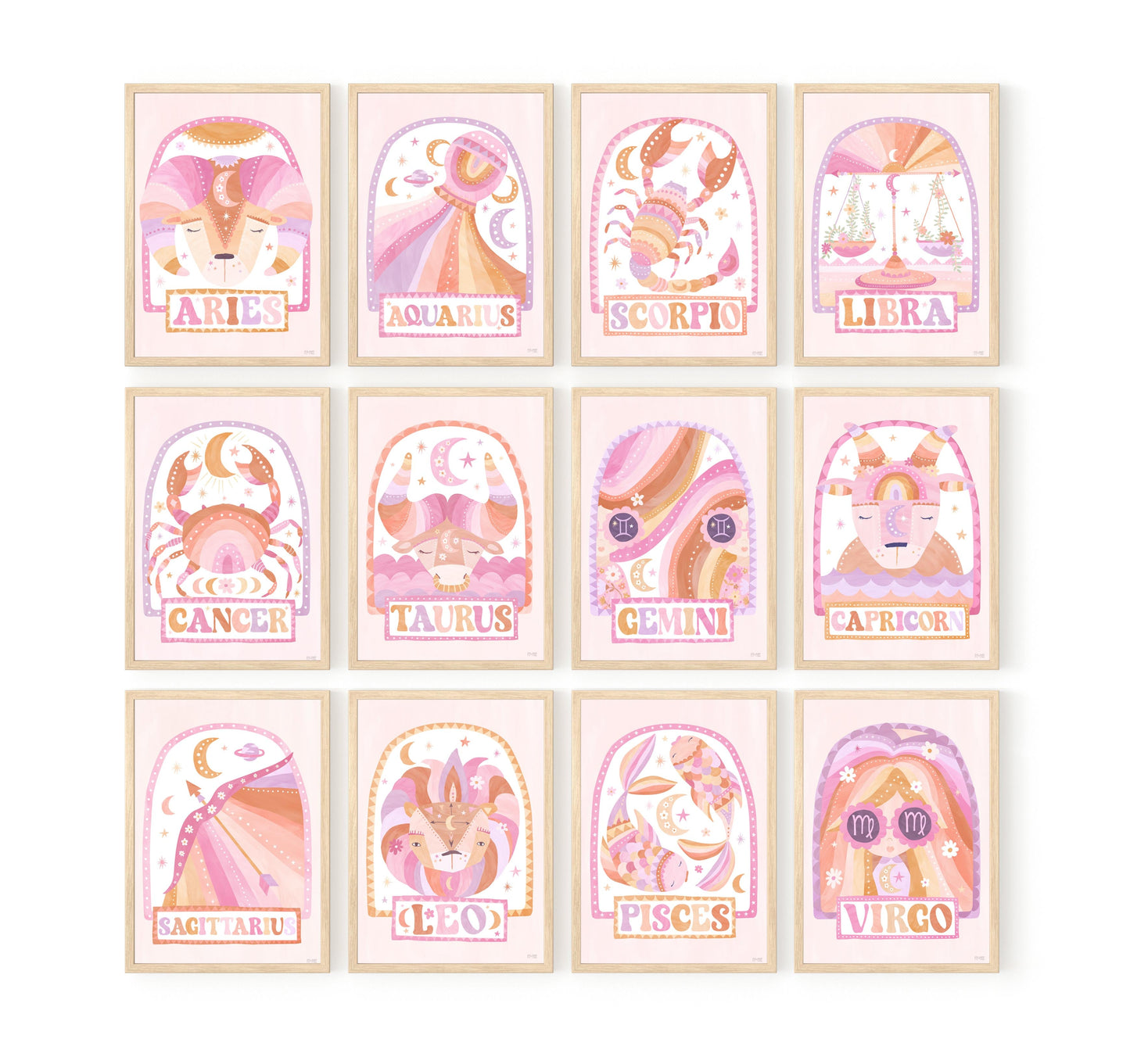 Pip+Phee Horoscope Zodiac Art Print - Leo - Pastel