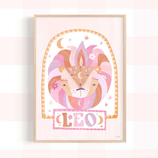 Pip+Phee Horoscope Zodiac Art Print - Leo - Pastel