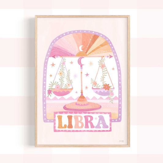 Pip+Phee Horoscope Zodiac Art Print - Libra - Pastel