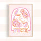 Pip+Phee Horoscope Zodiac Art Print - Pisces - Pastel