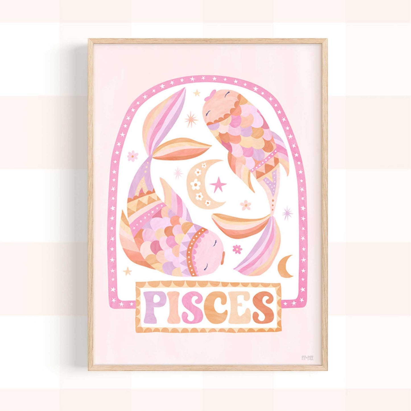 Pip+Phee Horoscope Zodiac Art Print - Pisces - Pastel