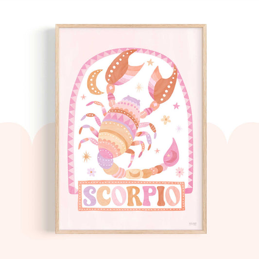 Pip+Phee Horoscope Zodiac Art Print - Scorpio - Pastel