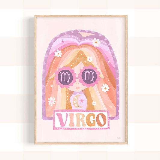 Pip+Phee Horoscope Zodiac Art Print - Virgo - Pastel