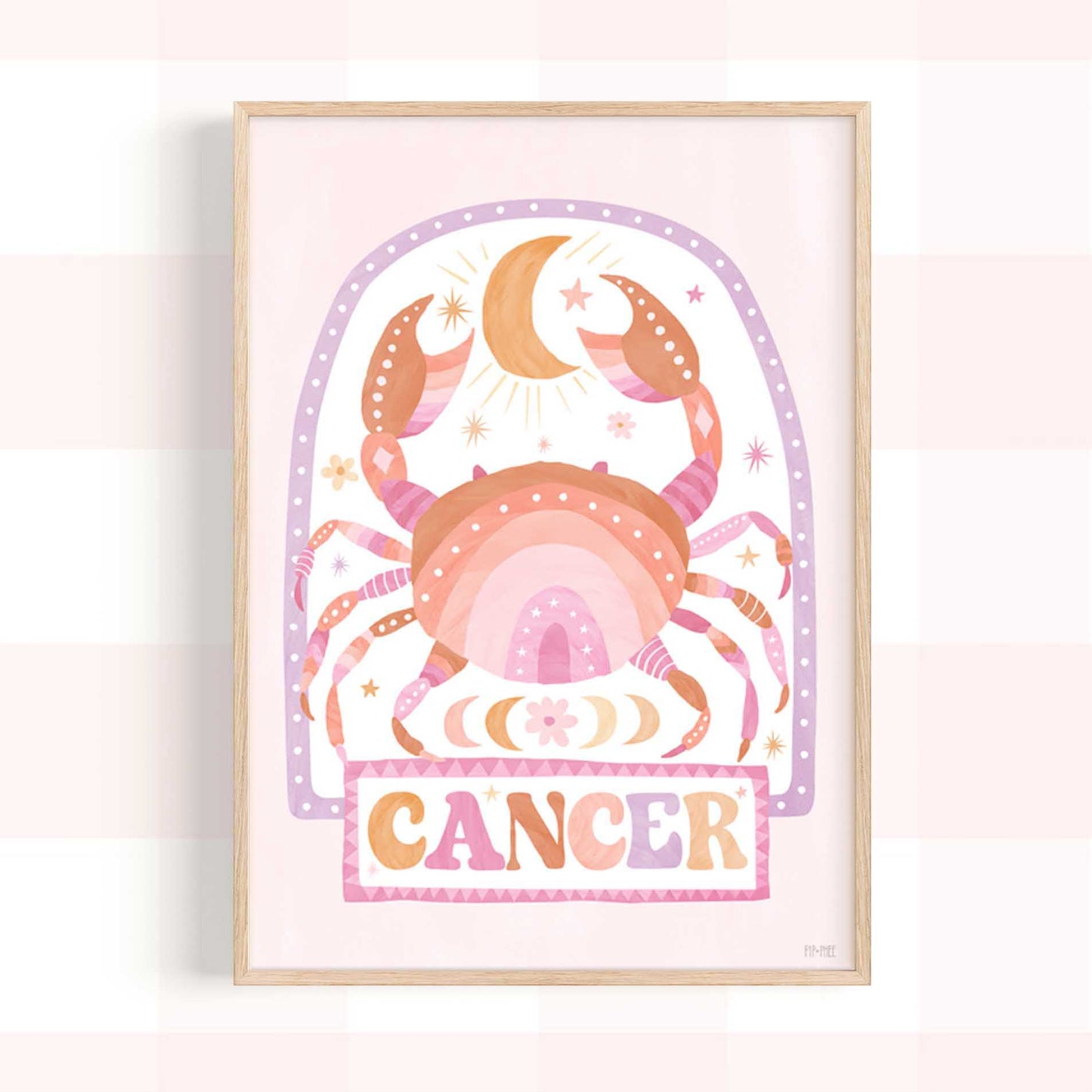 Pip+Phee Horoscope Zodiac Art Print - Cancer - Pastel
